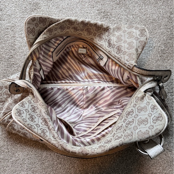 Vintage Y2K GUESS Logo Monogram Canvas Purse Tote Bag EUC All Over Print - Picture 6 of 11